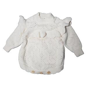 Unbranded Baby Girl's 0-3mo Crochet Knit Cottagecore Bodysuit(1847)